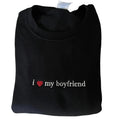 I Love My Boyfriend Embroidered I Heart My Boyfriend Shirt Crewneck Sweatshirt for Women, Casual Style, Long Sleeve,...