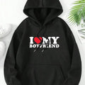 I Love My Boyfriend Graphic Hoodie, Hoodies Trendy, Valentine Shirt, Heart Shirt, Valentines Day Sweatshirt | GrindPrints.com