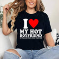 I Love My Boyfriend So Please Stay Away From Me Funny BF T-Shirt , Cotton 100%, Crewneck, Short Sleeve, Top Womenswear...