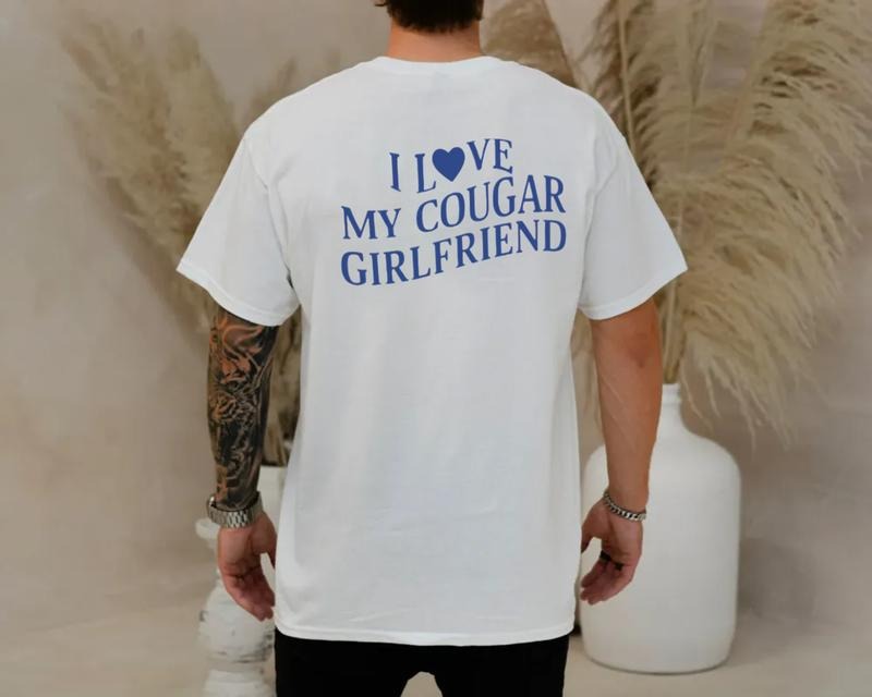 I Love My Cougar Girlfriend Shirt, Boyfriend Gift, I Love My Girlfriend TShirt, I Heart My Cougar Shirt, Funny Bf...