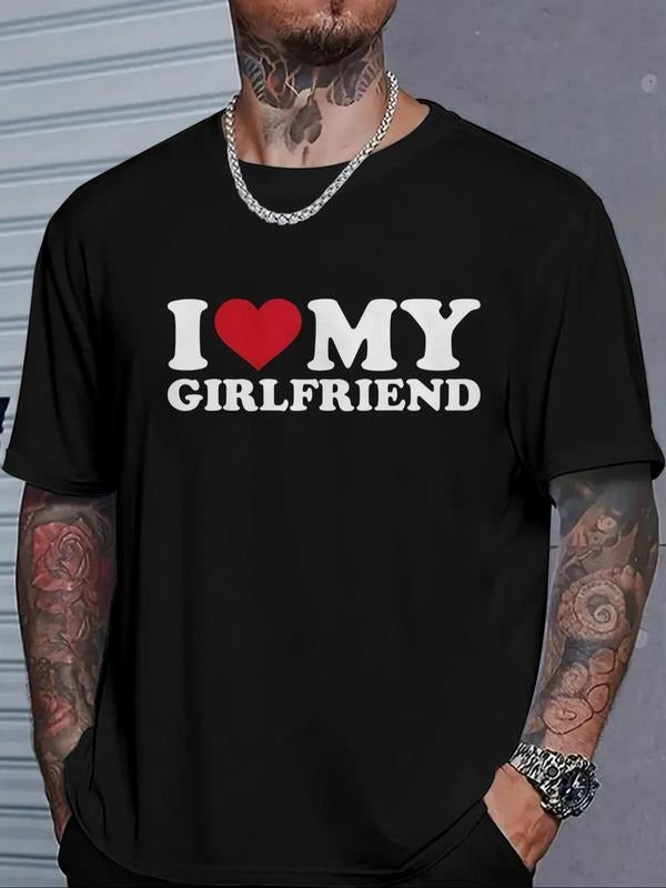 I Love My Girlfriend Shirt, Boyfriend Gift, I Heart My Girlfriend Shirt, Retro Shirt For Couple, Funny Valentine's Gift,...