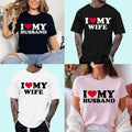 I Love My Husband - I Love My Wife T-Shirt, Matching Couple Shirts, Unisex Cotton Tee, Gifts for Wife, Husband Hoodie,...