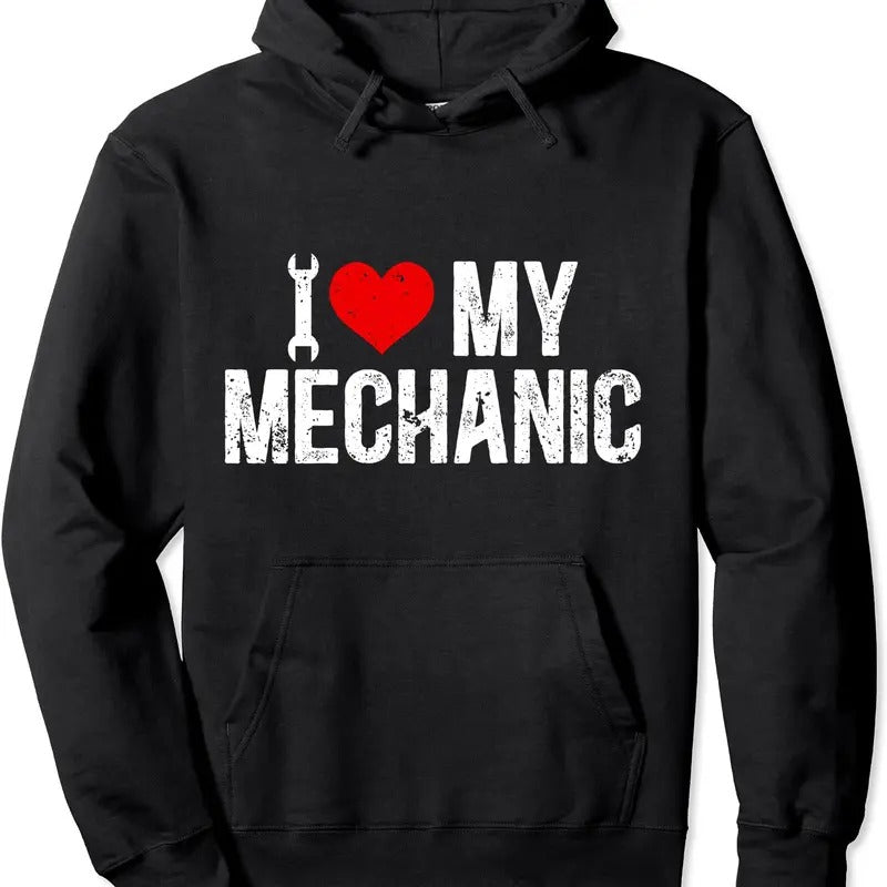 I Love My Mechanic Wife Mechanic's Wife Of A Mechanic Hoodie | Unisex Hooded Sweatshirt T-Shirts | GrindPrints.com