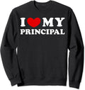 I Love My Principal Shirt, I Heart My Principal Unisex Crewneck Sweatshirt Hoodie | GrindPrints.com