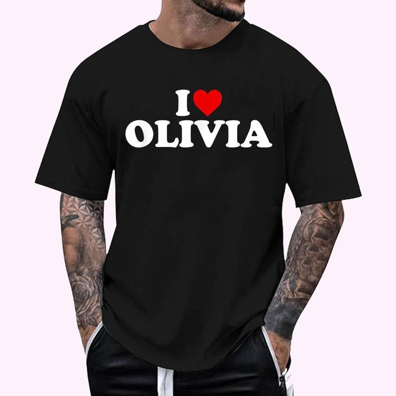 I Love Olivia - Heart T-Shirt , Unisex Cotton 100%, Top Menswearstyle{n002}2 Hoodie, Sweatshirt | GrindPrints.com