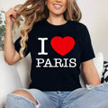 I Love Paris Graphic Tees - Novelty T-Shirts & Cool Designs T-Shirt | Cotton 100%, Crewneck, Top Womenswear Hoodie,...