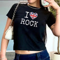 I Love Rock Baby Tee, I heart Rock Baby Tee, Trendy Tee, Trendy t-shirt, Tammy Yummy Tee, Gift For Him, Gift For Her,...