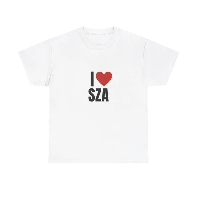 I Love SZA Heavy T-Shirt, Unisex, Gift, Graphic T Shirt, Gift For Him, Gift For Her, Menswear Cotton Classic Casual Basic...
