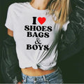 I Love Shoes Bags And Boys T shirt, Gift For Him, Gift For Her, I love Shirt, I heart shirt, Girl Love Shoes Bags And...