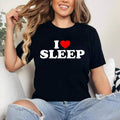 I Love Sleep - Heart T-Shirt | Cotton 100%, Crewneck, Top Womenswear Hoodie, Sweatshirt | GrindPrints.com