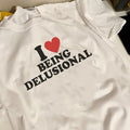 I Love Tee, Unisex T-shirt, Gift for him, Gift for her, Trending shirt, I heart | I Love Being Delusional | 90s Aesthetic...