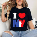 I Love The New York Statue Of Liberty T-Shirt | Cotton 100%, Crewneck, Top Womenswear Hoodie, Sweatshirt | GrindPrints.com