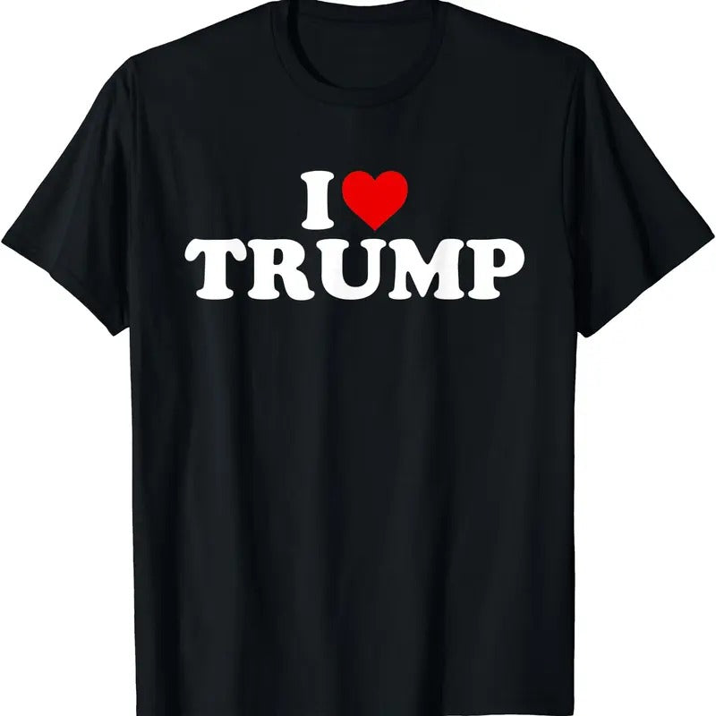 I Love Trump - Heart T-Shirt | Unisex Cotton Tee, Size S-5XL Hoodie, Sweatshirt | GrindPrints.com