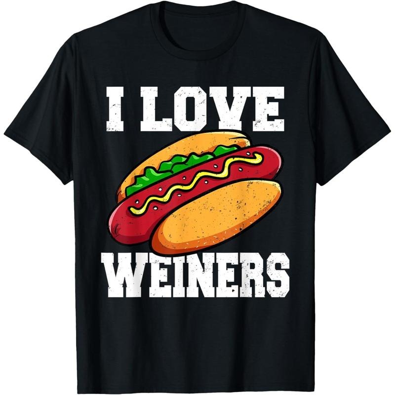 I Love Weiners Hotdog Camping Funny Graphic T-Shirt made in usa Hoodie, Sweatshirt | GrindPrints.com