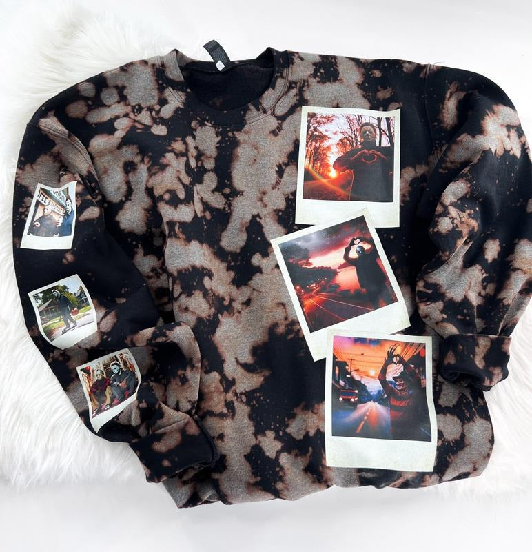 I Love You Death Horror Snapshot Vintage Halloween Polaroid Bleached Sleeve Print Womenswear Casual Top T-Shirts, Hoodie, Sweatshirt