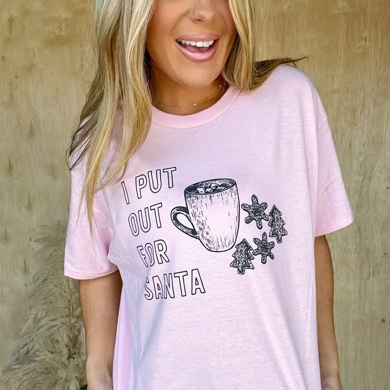 I Put Out For Santa Graphic Tee Hoodie, Sweatshirt | GrindPrints.com