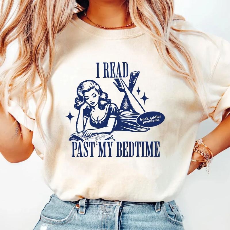 I Read Past My Bedtime Shirt, Retro Reader Gift, Reading Shirt, Bookish Tee, Vintage Bookish Gift, Book Lover Shirt, Book...