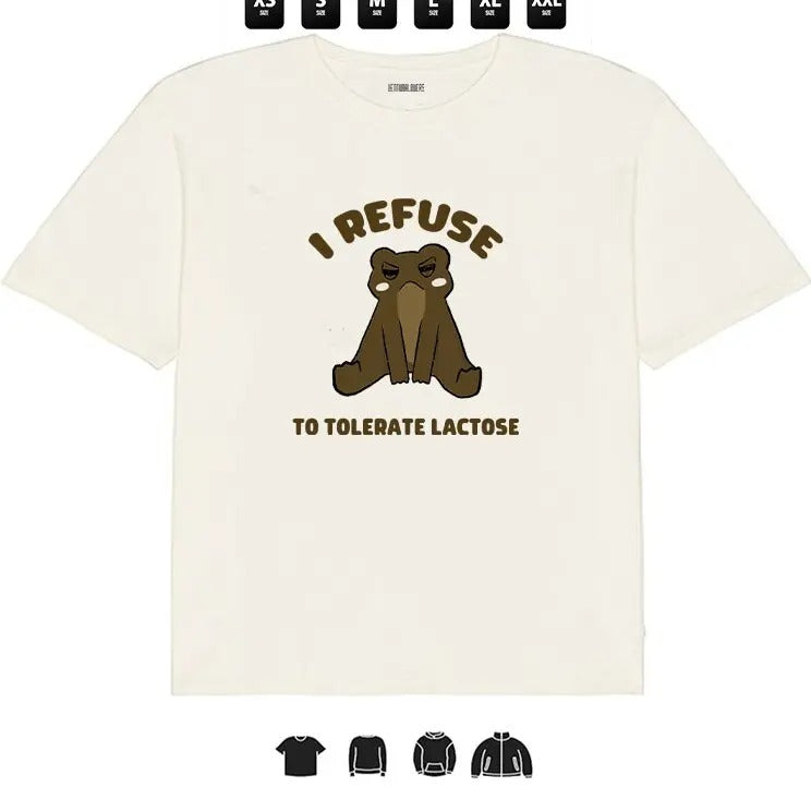 I Refuse To Tolerate Lactose Frog, Gifts T-Shirts, Hoodie, Sweatshirt | GrindPrints.com