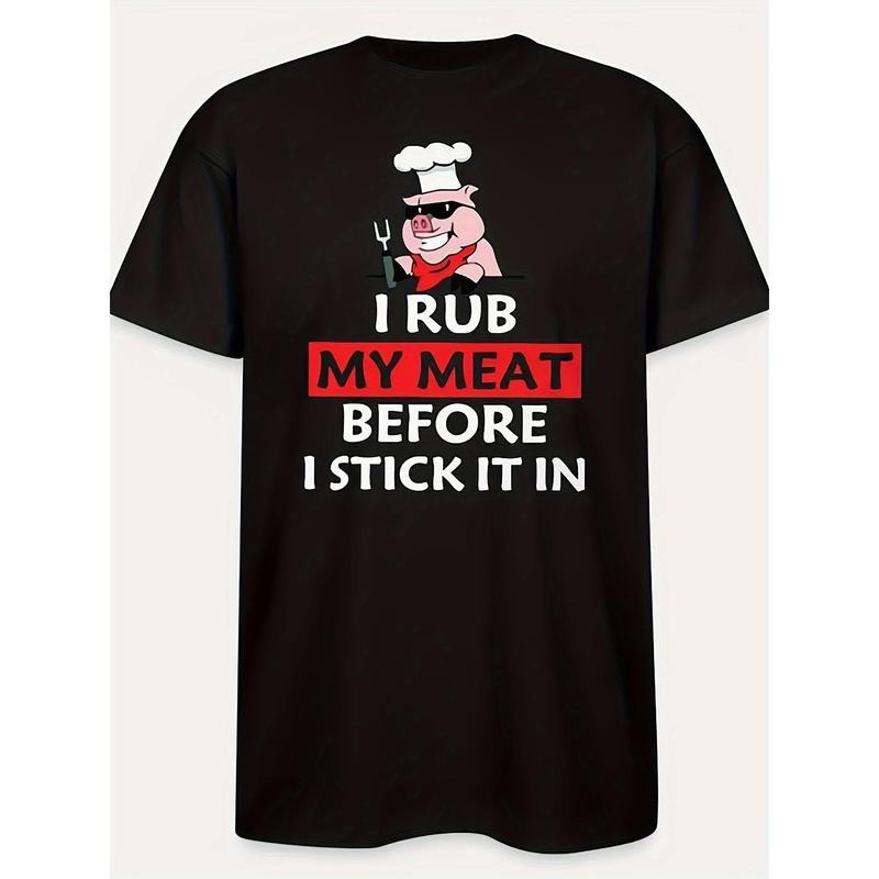 I Rub Meat Before Putting Cute Pig Pattern Print Summer Short Sleeved Round Neck Casual Made Usa T-Shirts, Hoodie, Sweatshirt