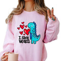 I Steal Hearts Dino Crewneck Sweatshirt T-Shirts, Hoodie | GrindPrints.com