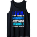 I Swim If You Ever See Me Running Funny Swimmer Tank Top Made in USA T-Shirts, Hoodie, Sweatshirt | GrindPrints.com