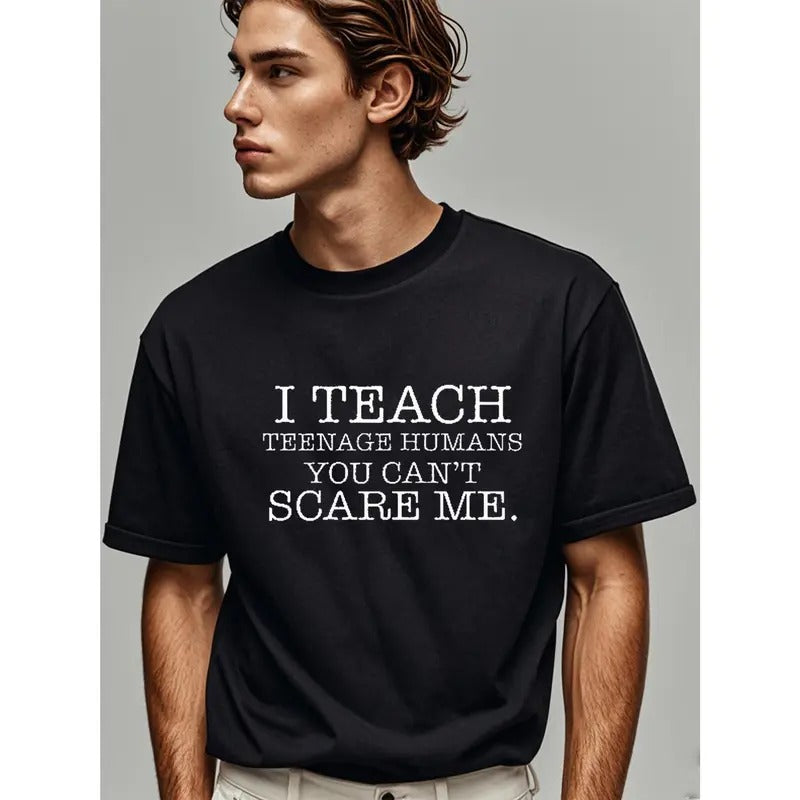 I Teach Teenage Humans Shirt, Teacher Shirt, High School Teacher Shirt, Crew Neck Graphicng, Soft 100% Cotton, Regular...