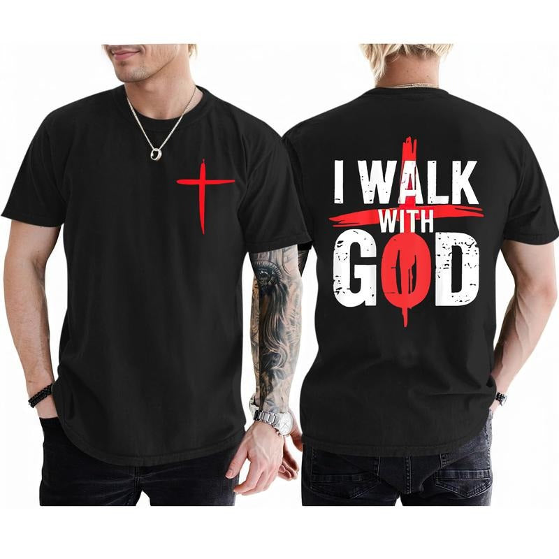 I Walk With God Christian Faith Jesus God Lover Religious T-Shirt, Top Trendy For Men and Women Gifts Hoodie, Sweatshirt