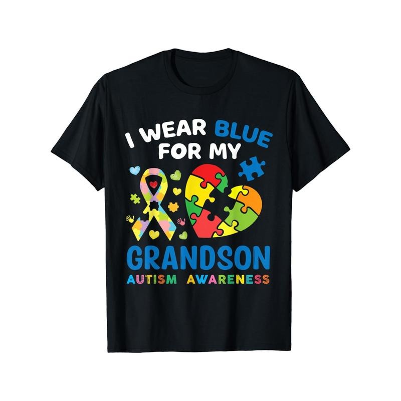 I Blue My Grandson Autism Awareness Grandma Grandpa T-Shirts, Hoodie, Sweatshirt