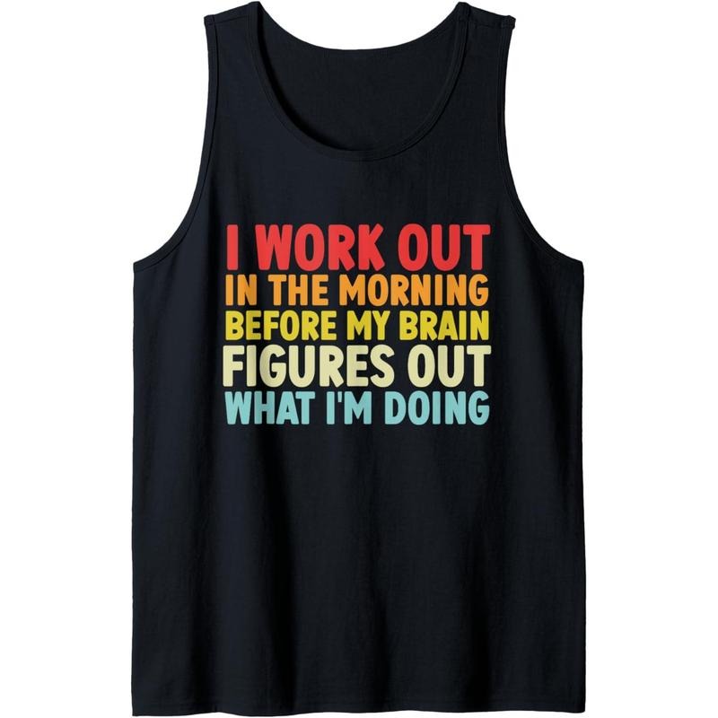 I Work Out In The Morning Funny Workout Gym Fitness Tank Top Made in USA T-Shirts, Hoodie, Sweatshirt | GrindPrints.com