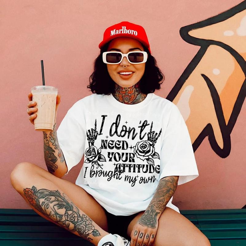 I dont need your attitude DTF Transfers - THIS IS NOT A SHIRT Hoodie, Sweatshirt | GrindPrints.com