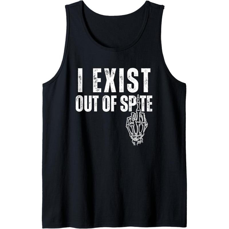 I exist out of Spite Funny Dark Humor Tank Top made in usa T-Shirts, Hoodie, Sweatshirt | GrindPrints.com