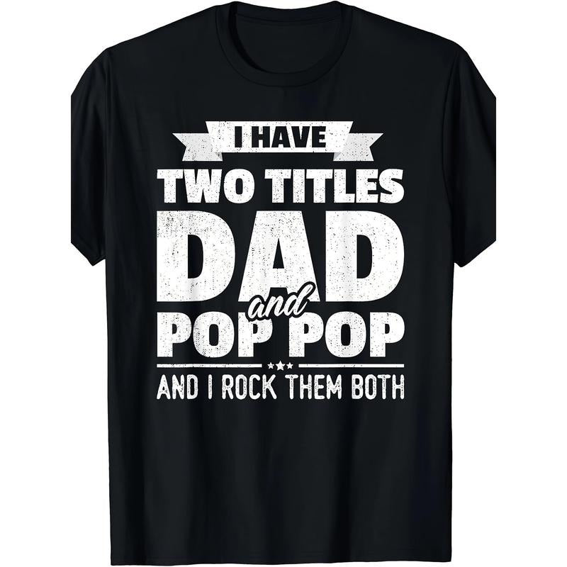 I have two titles, Dad and Grandpa, Father's Day gift T-shirt, pattern made in usa Hoodie, Sweatshirt | GrindPrints.com
