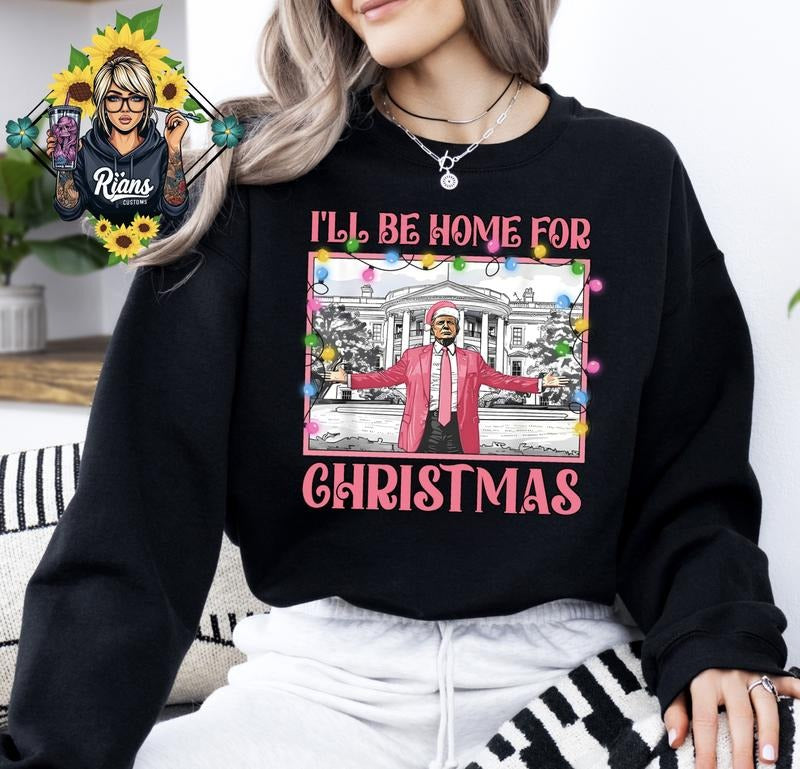I'll Be Home for Christmas Pinky Unisex Sized Crewneck Casual Comfort T-Shirts, Hoodie, Sweatshirt | GrindPrints.com
