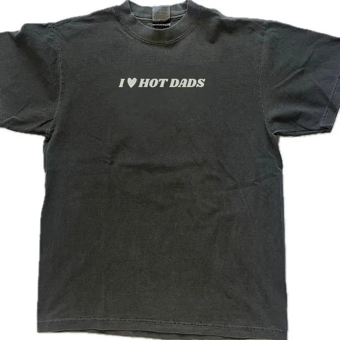 I Love Hot Dads Him Her I Love Shirt I Heart Shirt Menswear Classic Casual Collar T-Shirts, Hoodie, Sweatshirt