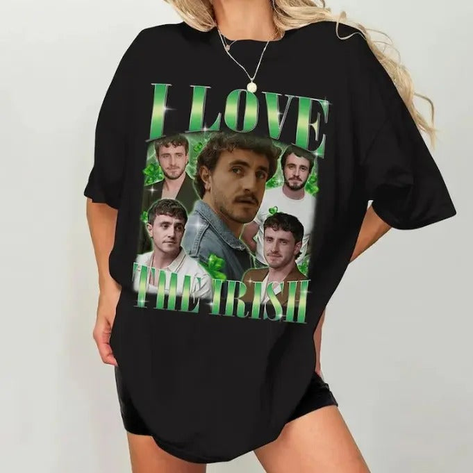 I love The Irish Paul Mescal patrick's day Shirt,St Patricks Day Shirt Hoodie, Sweatshirt | GrindPrints.com