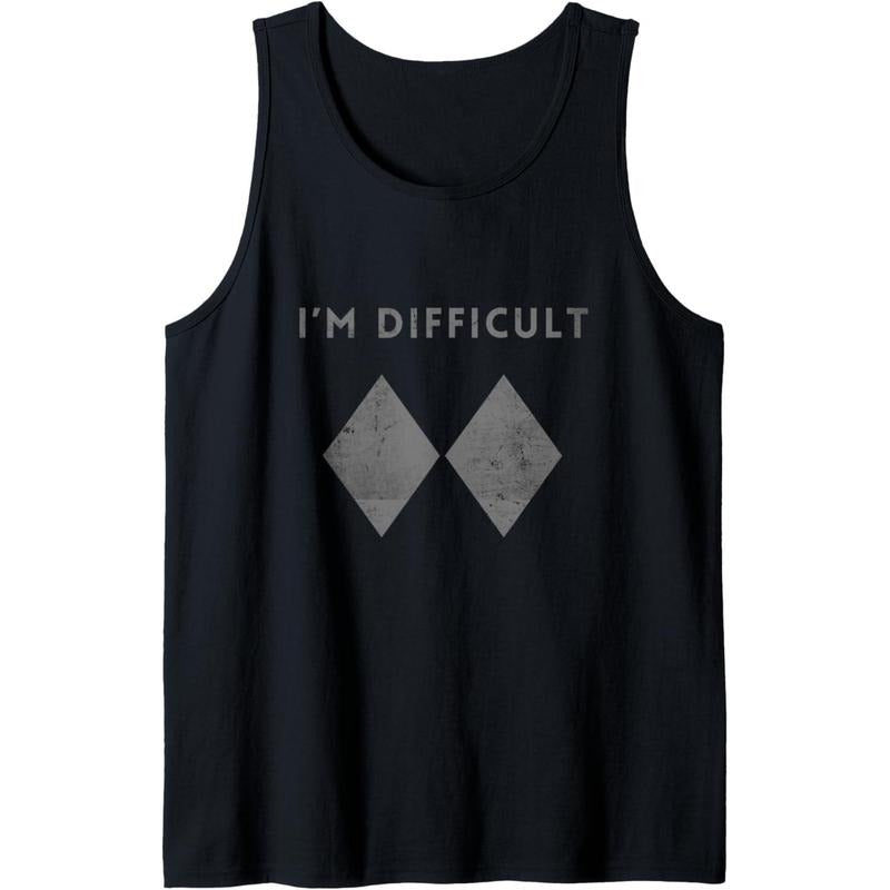 I'M Difficult Funny Double Black Diamonds Ski Snowboard Tank Top Made USA T-Shirts, Hoodie, Sweatshirt