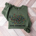 I'm Fine Everything Is Fine Sweatshirt T-shirt Hoodie, Christmas Sweatshirt, Sweatshirts Women, Christmas Shirt Women,...