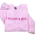 I'm Just A Girl Crewneck Sweatshirt, For Women T-Shirts, Hoodie | GrindPrints.com
