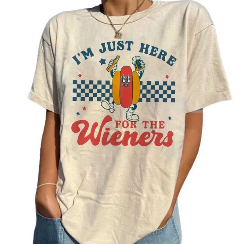 I'm Just Here For The Wieners Shirt, 4th Of July Shirt, Retro America Patriotic Shirt, Patriotic Shirt Gift, Unisex...