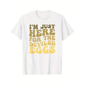 I'm Just Here for the Deviled Eggs Thanksgiving Groovy Funny T-Shirt, 100% Cotton, Gift for Men Women Dad Mom Friends,...