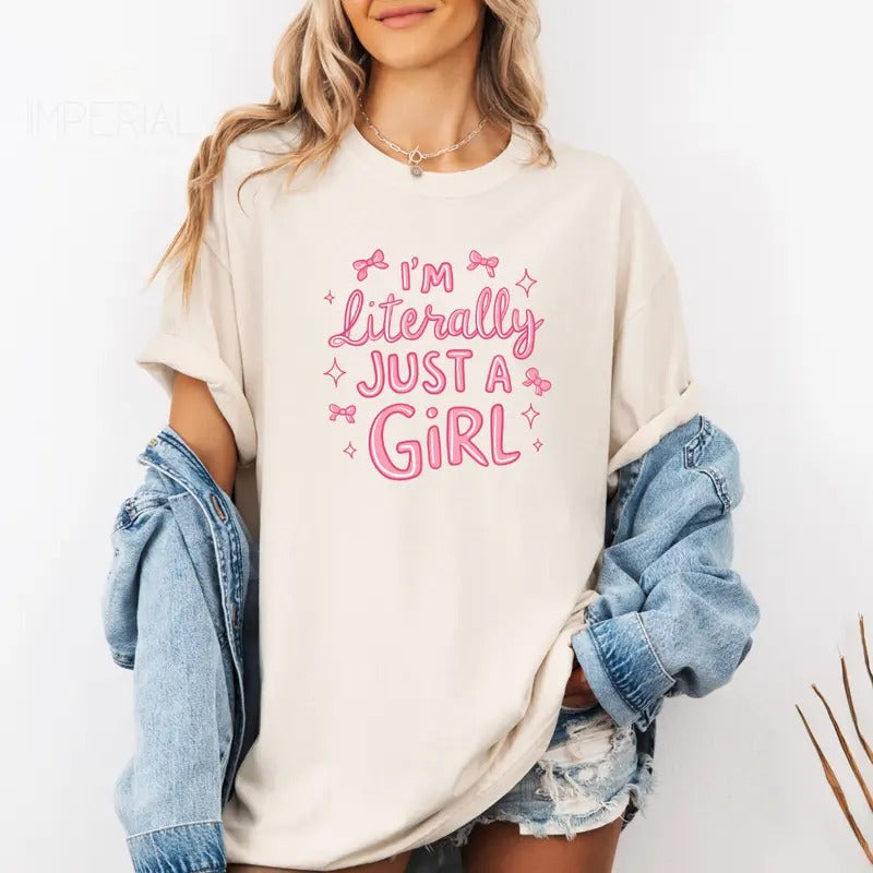 I'm Literally Just A Girl Valentines Printed Sweatshirt, Dump Heart Sweatshirt, Valentines Comfort Colors T Shirt, Good...
