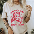 I'm Made Out Of Glitter Wine and Anxiety T-Shirt. Snarky Vintage Graphic Shirt. Hoodie, Sweatshirt | GrindPrints.com