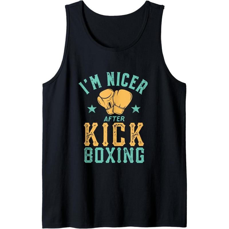 I'm Nicer After Kickboxing Funny Sarcastic Women Boxing Tank Top T-Shirts, Hoodie, Sweatshirt | GrindPrints.com