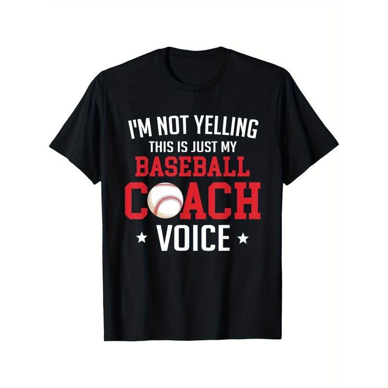 I'm Not Yelling This Is My Voice Design Baseball Coach T-Shirt Soft Breathable Mens Print T-shirt Cotton made in usa...