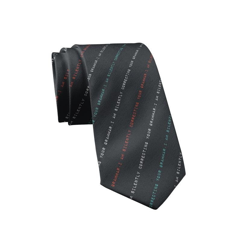 I'm Silently Correcting Your Grammar Necktie Funny Neckties for Men Nerdy Tie Mens Novelty Neckties Funny Ties T-Shirts,...