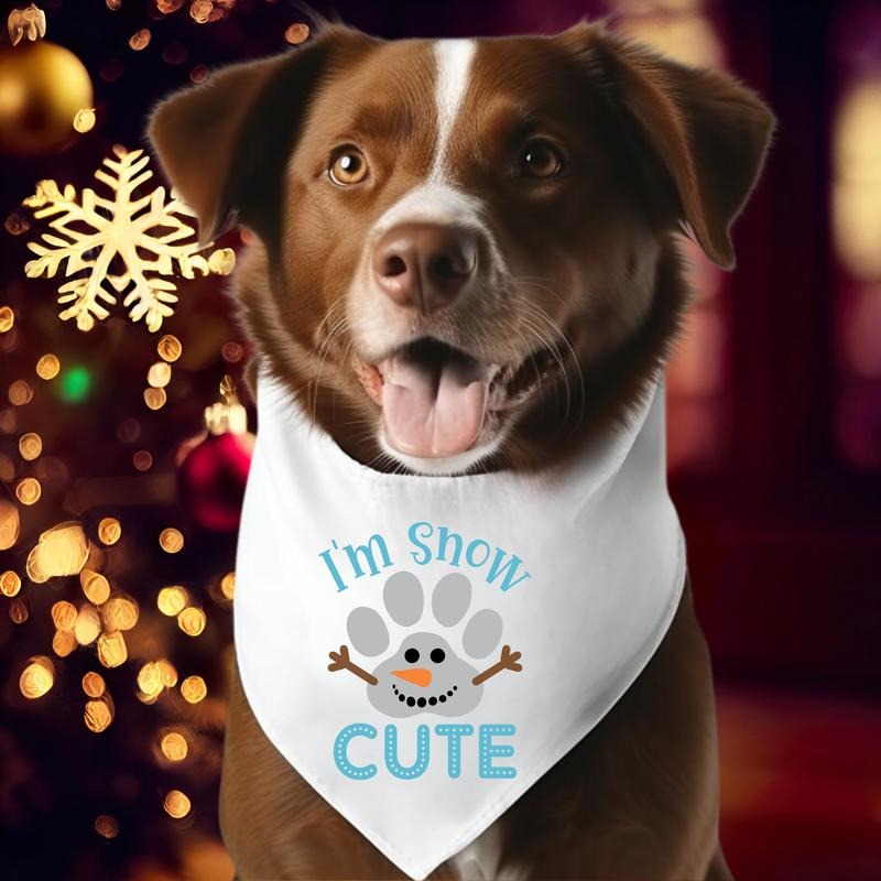 I'm Snow Cute Dog Bandana, Christmas Dog Bandana Gift, Puppy Dog Bandana, Pet Owner Bandana, Winter Furry Baby, Dog Mom...