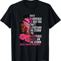 I'm The Storm Black Women Breast Cancer Survivor Pink Ribbon T-Shirt | Unisex Cotton Tee, Short Sleeve, Size S-5XL...
