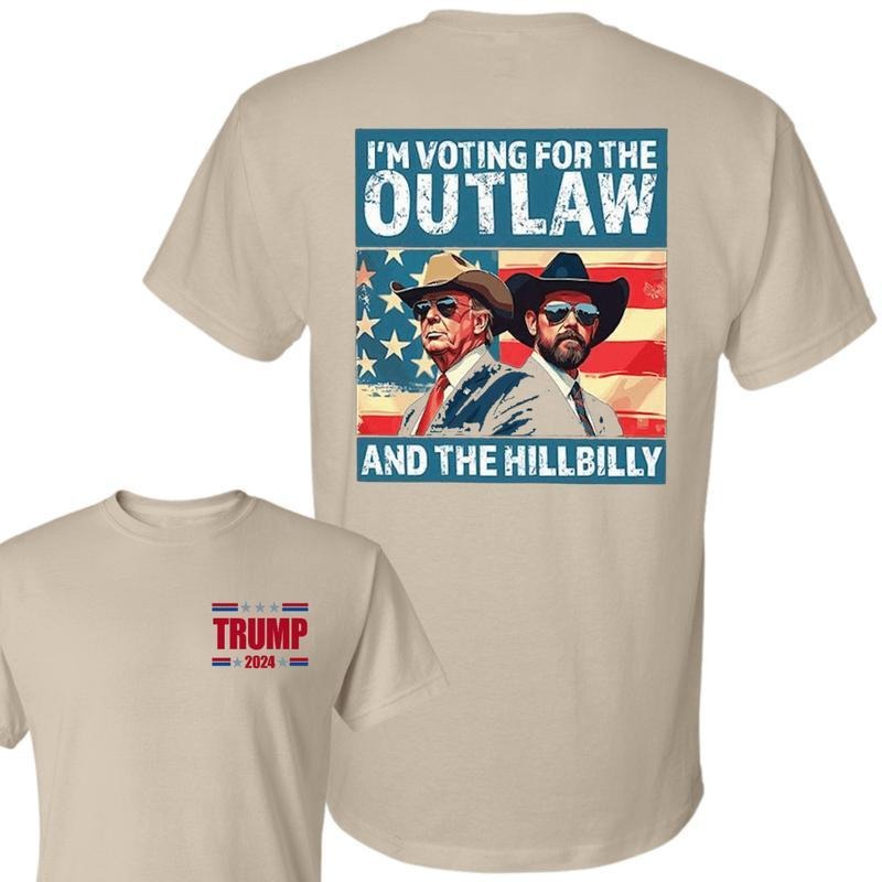 I'm Voting For The Outlaw And Hillbilly American Flag Trum Vance Shirt, Trum Vance 2024 Shirt, Election Shirt, Gift for...