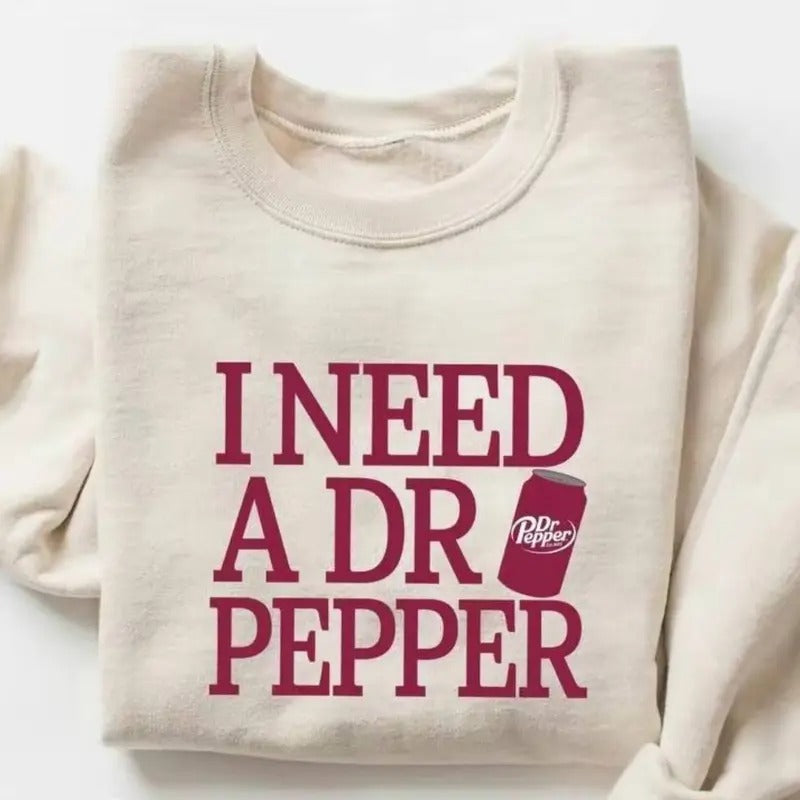 I need a DR PEPPER with red COKE Sweatshirt-  T-Shirt - Fabric, Pullover Hoodie | GrindPrints.com