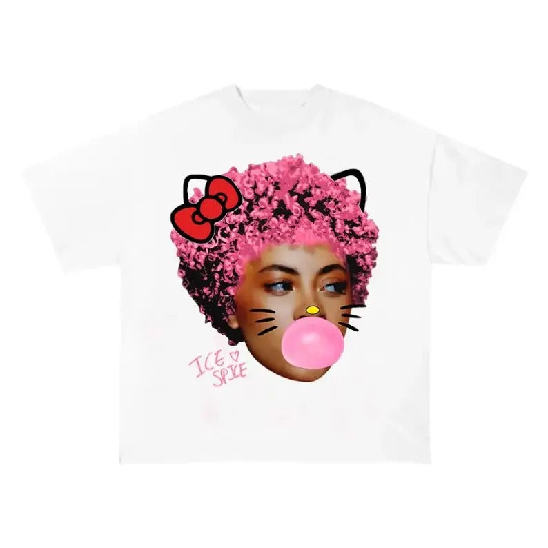 ICE SPICEBUBBLE GUM Kitty Pink GRAPHIC T-SHIRT Hoodie, Sweatshirt | GrindPrints.com